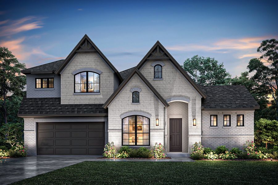 Representative exterior photo of a completed home built from the Alexander by John Houston Homes in Jordan Meadows  - 1 Acre Lots, Midlothian, TX (Image 6).