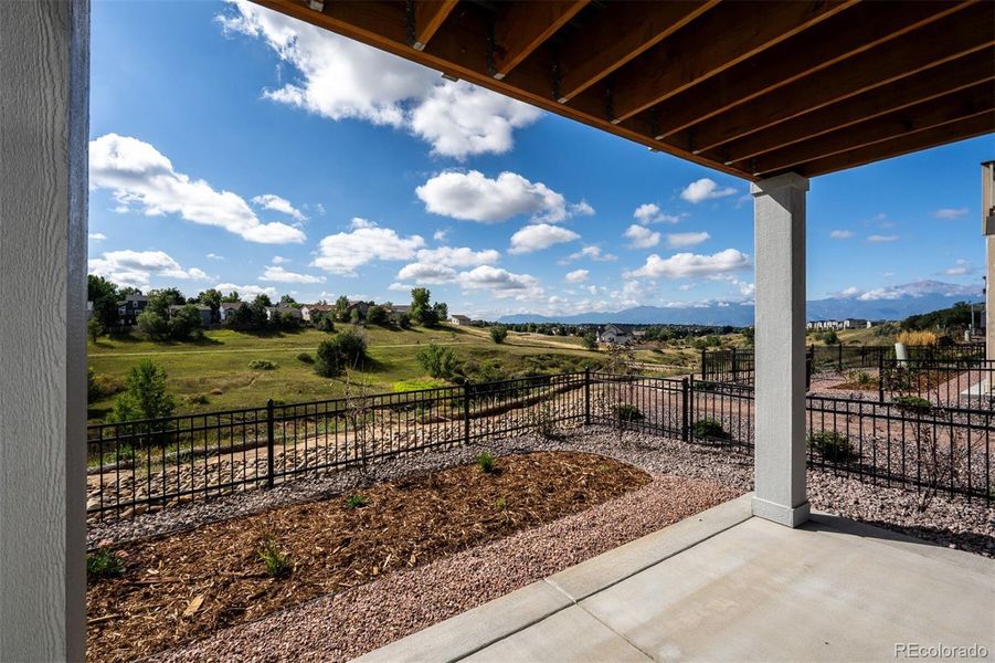 Exterior details and patio area of a home in Trailside at Cottonwood Creek, Colorado Springs (Image 23).