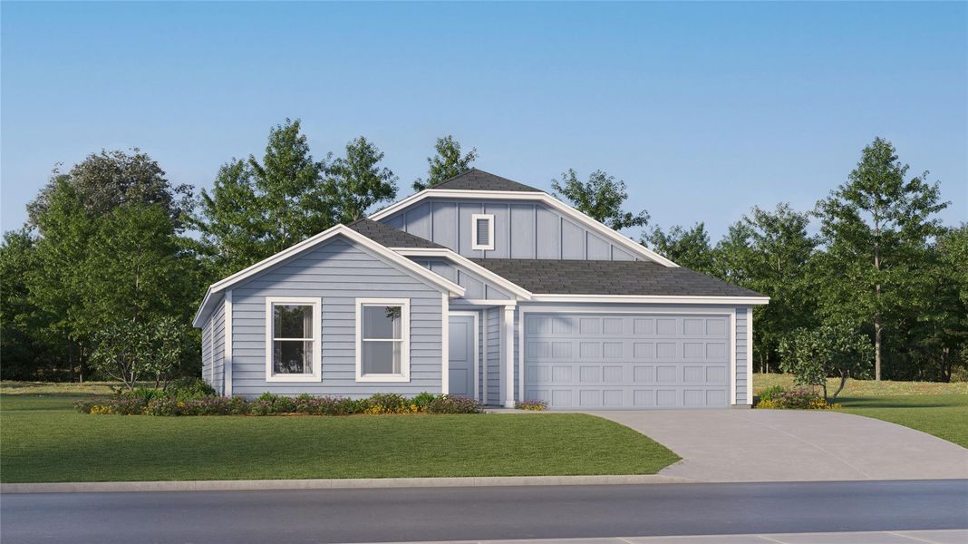 Front exterior of a new home in Clayton Ranch, Copperas Cove, TX, highlighting curb appeal (Image 19).