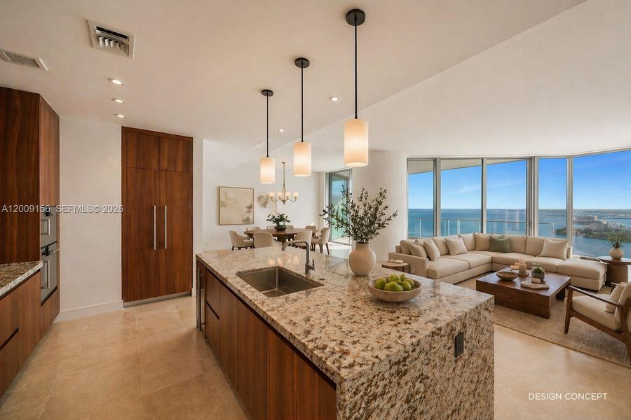 Furnished interior view inside a new home in , Miami (Image 7).