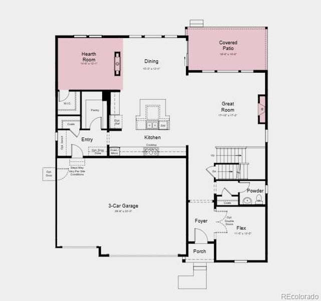 Additional Highlights Include: Fireplace at gathering room, hearth room in place of playroom, standalone tub and shower at primary suite, and covered patio.