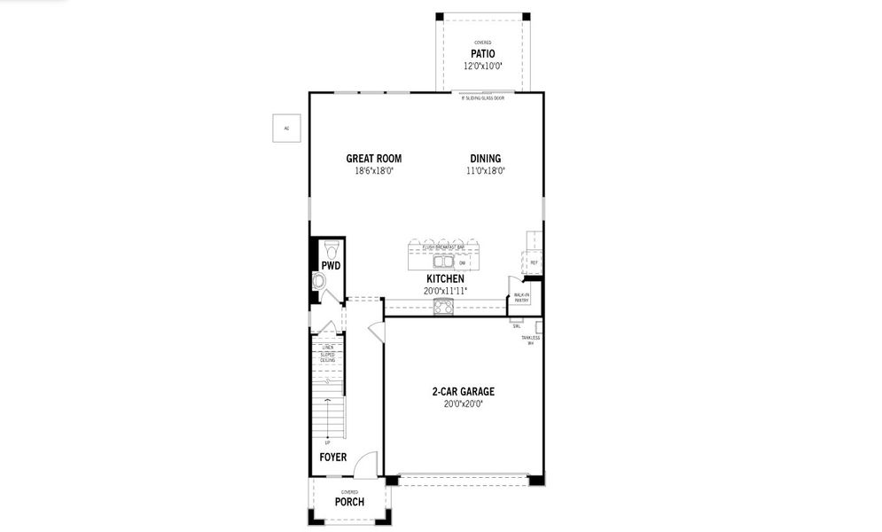 2D floor plan layout for the Walnut by Mattamy Homes in Baker Farms, Phoenix, AZ (Image 3).