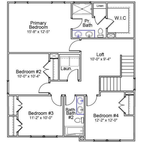 2D floor plan layout of this home in River Tide Farms, Bolivia, NC (Image 5).