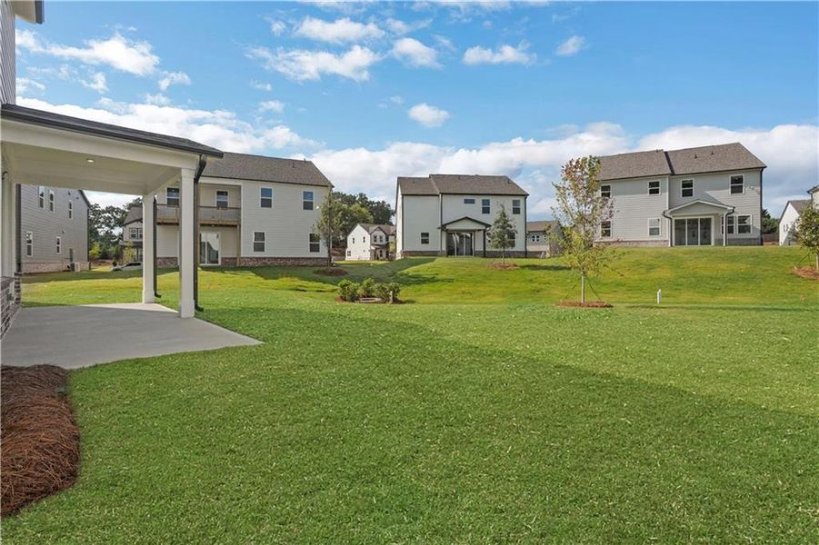 Exterior details and patio area of a home in The Paddocks at Doc Hughes, Buford (Image 22).