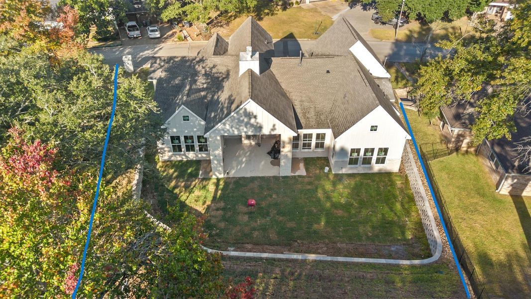 Sky view of back yard