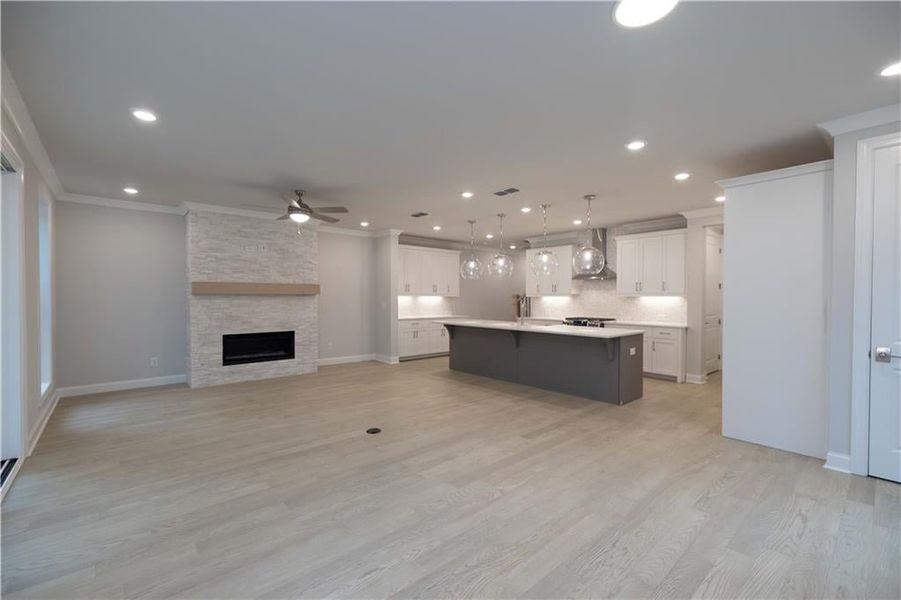 So many possibilities for furniture placement. *Please note photos shown are of the Ellington plan but not of the actual home.