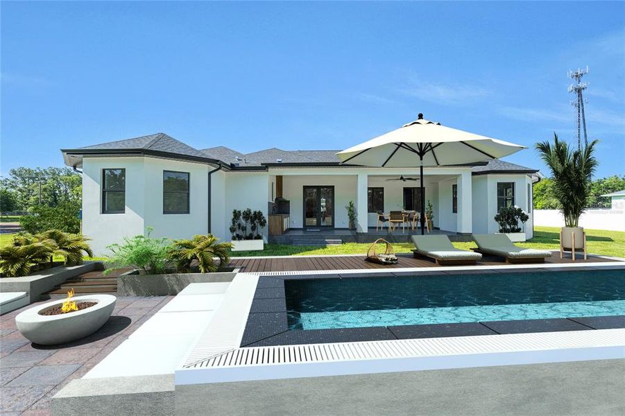 Backyard Virtually Staged