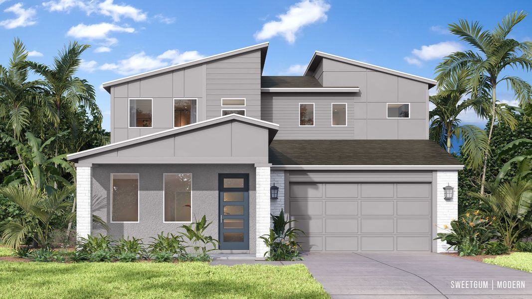 Representative exterior photo of a completed home built from the Sweetgum by DRB Homes in Ardisia Park, New Smyrna Beach, FL (Image 23).