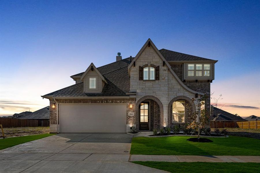Front exterior of a new home in Eagle Glen 50, Alvarado, TX, highlighting curb appeal (Image 2). Front exterior of a new home in Eagle Glen 50, Alvarado, TX, highlighting curb appeal (Image 2).