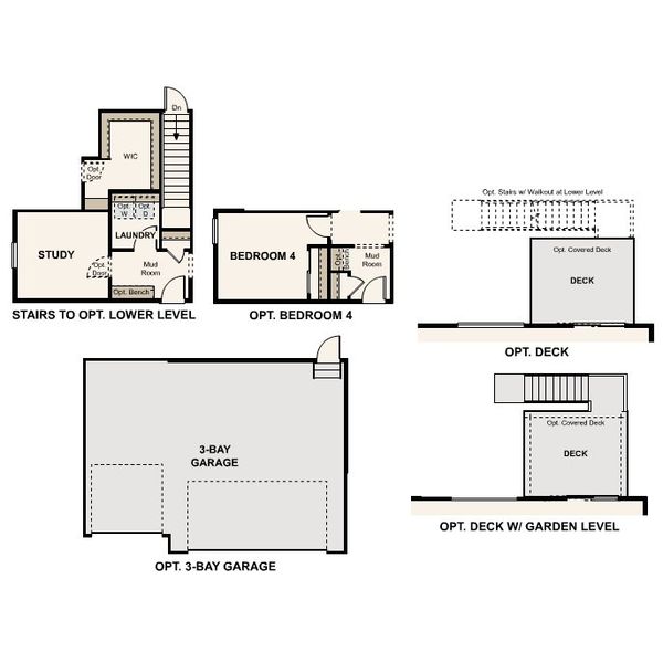 2D floor plan layout of this home in The Overlook at Johnstown Farms, Johnstown, CO (Image 3).
