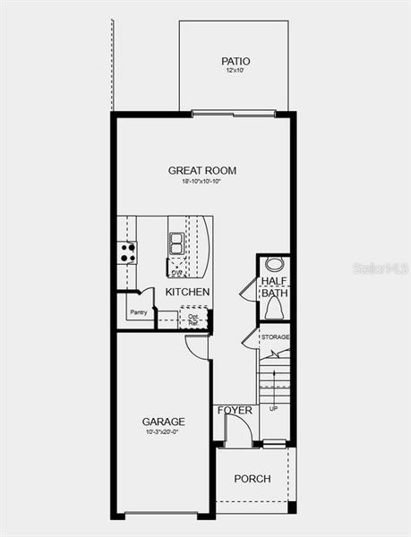 2D floor plan layout of this home in Vinterra Townhomes, Nokomis, FL (Image 3).