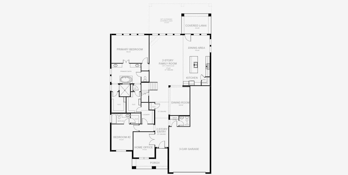 2D floor plan layout for the 3638F by Perry Homes in Star Farms At Lakewood Ranch 60', Lakewood Ranch, FL (Image 3). 2D floor plan layout for the 3638F by Perry Homes in Star Farms At Lakewood Ranch 60', Lakewood Ranch, FL (Image 3).