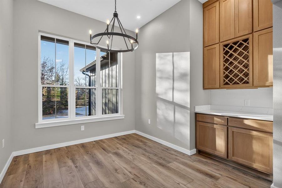 Built-in dry bar off of the formal dining area!