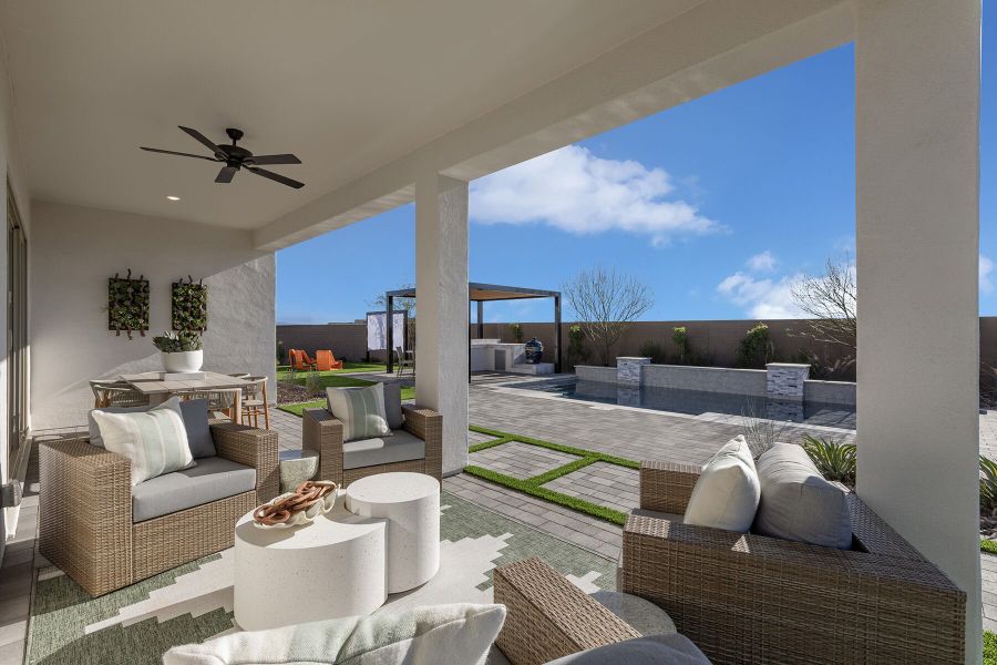 Representative exterior details of a home built from the Flint by Mattamy Homes in Bella Vista Farms, Queen Creek (Image 3).
