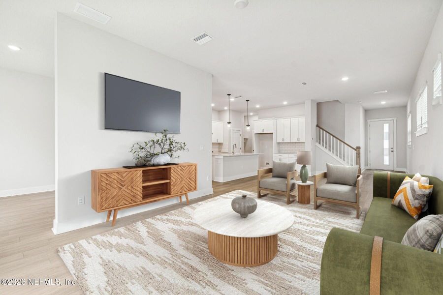 Furnished interior view inside a new home in Kettering at eTown - Paired Villas, Jacksonville (Image 12).