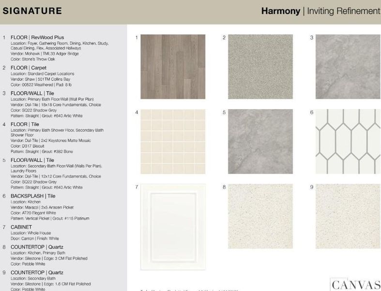 3178 Beacon Heights Road design selections. Home is currently under construction and selections are subject to change.