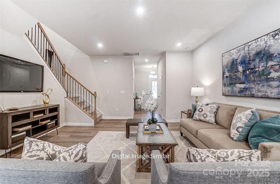 Furnished interior view inside a new home in Bailey Run, Charlotte (Image 7). Furnished interior view inside a new home in Bailey Run, Charlotte (Image 7).