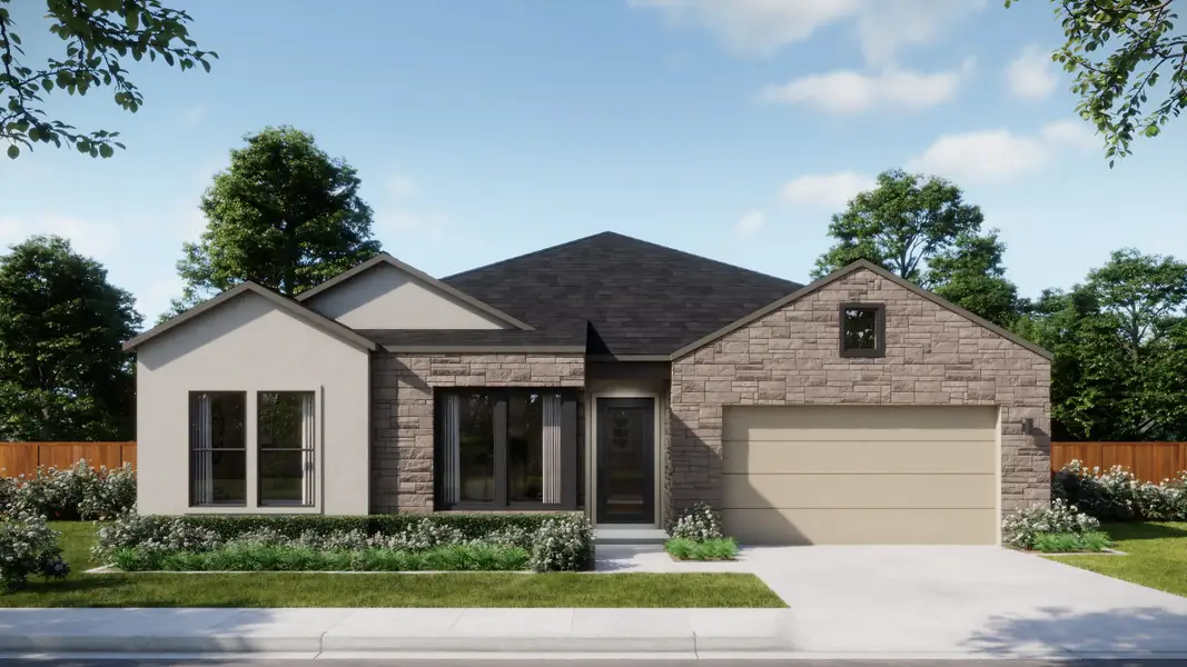 Representative exterior photo of a completed home built from the 5002 by Risewell Homes in Bluff Haven, Georgetown, TX (Image 3).