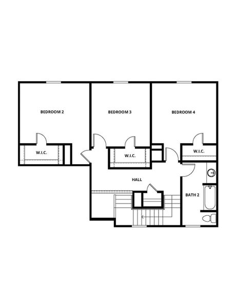 2D floor plan layout of this home in Magnolia Woods, Magnolia, TX (Image 3).