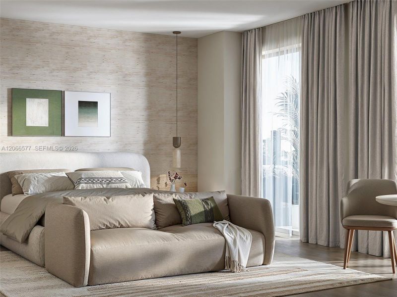 Furnished interior view inside a new home in , Miami (Image 11).