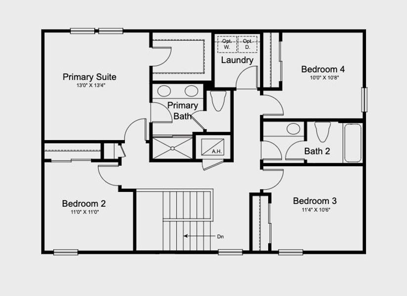 2D floor plan layout for the Redbud by Taylor Morrison in Firethorn, Parrish, FL (Image 5).