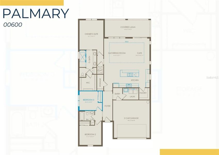 2D floor plan layout of this home in Shores at Stillwater, Englewood, FL (Image 4).