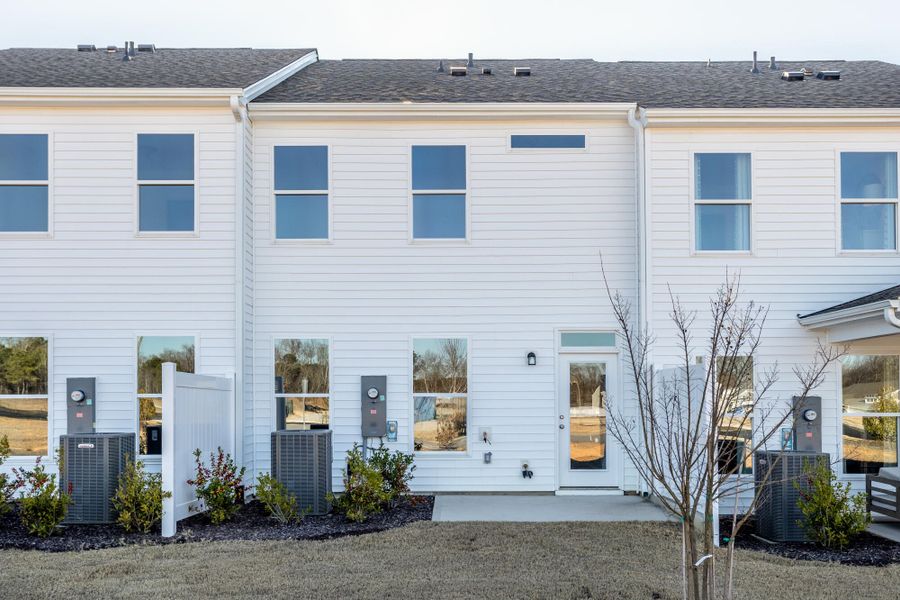 Exterior details and patio area of a home in 1158 Place Townhomes, Wilson (Image 3).