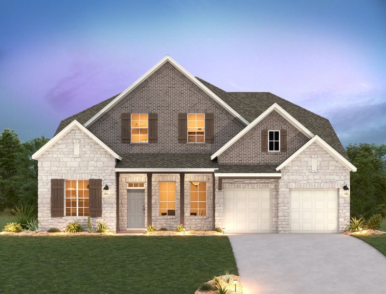 Representative exterior photo of a completed home built from the Hathaway by Ashton Woods in The Trails at Carmel 70s, Pflugerville, TX (Image 24). Representative exterior photo of a completed home built from the Hathaway by Ashton Woods in The Trails at Carmel 70s, Pflugerville, TX (Image 24).