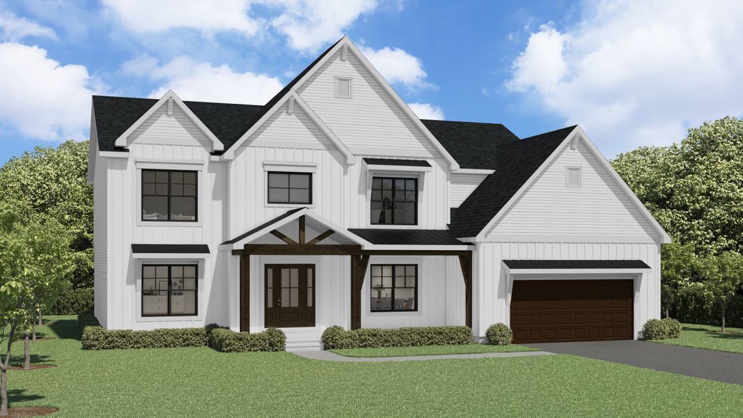 Representative exterior photo of a completed home built from the The Brady by Forbes Capretto Homes in Birdsong Estates, Orchard Park, NY (Image 21).