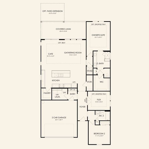 2D floor plan layout for the Palmary by Del Webb in Del Webb Southern Oaks, Newnan, GA (Image 3).