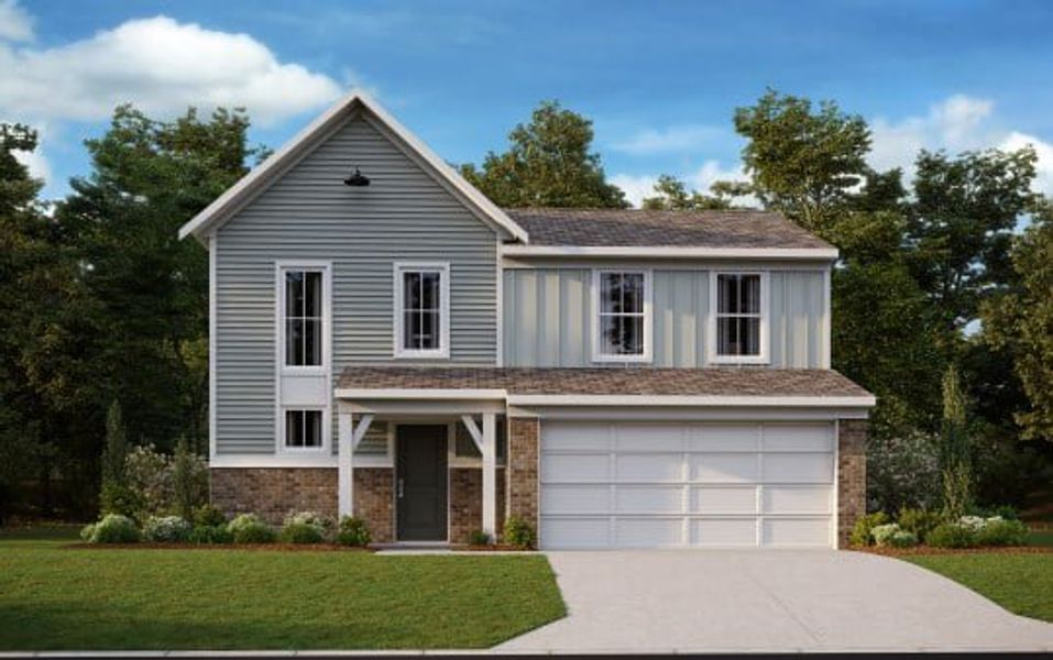 Representative exterior photo of a completed home built from the Danville by Fischer Homes in Three Rivers, Rome, GA (Image 17).