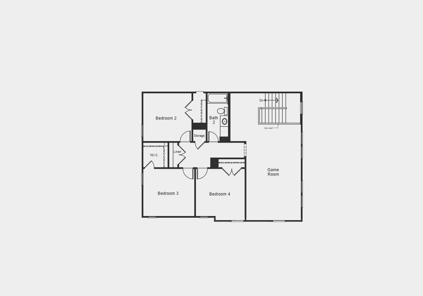 2D floor plan layout for the Plan 2824 by KB Home in Eagle Creek, Denton, TX (Image 5).