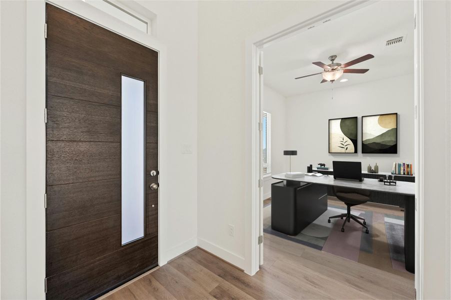 Furnished interior view inside a new home in Rough Hollow, Lakeway (Image 14). Furnished interior view inside a new home in Rough Hollow, Lakeway (Image 14).
