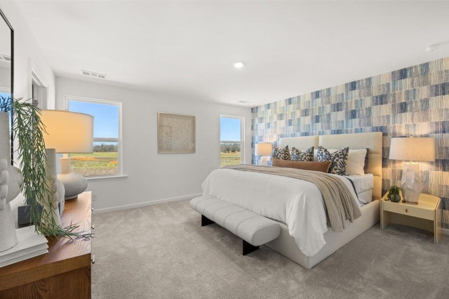 Furnished interior view inside a new home in Planter's Ridge: Fields at Planter's Ridge Two-Story, Kathleen (Image 3). Furnished interior view inside a new home in Planter's Ridge: Fields at Planter's Ridge Two-Story, Kathleen (Image 3).