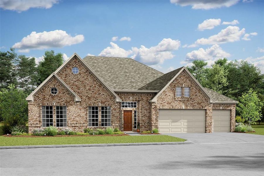 Charming Samuel design by K. Hovnanian Homes in elevation C built in Tejas Landing.