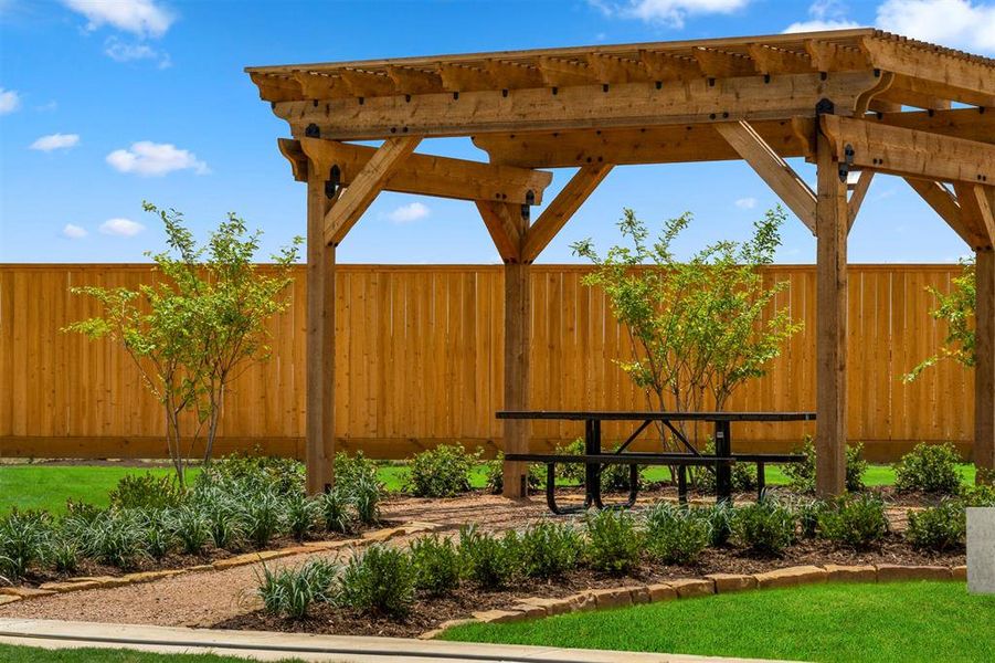 Amenities in Olympia Falls include community park with playground, splash pad and shade structure.