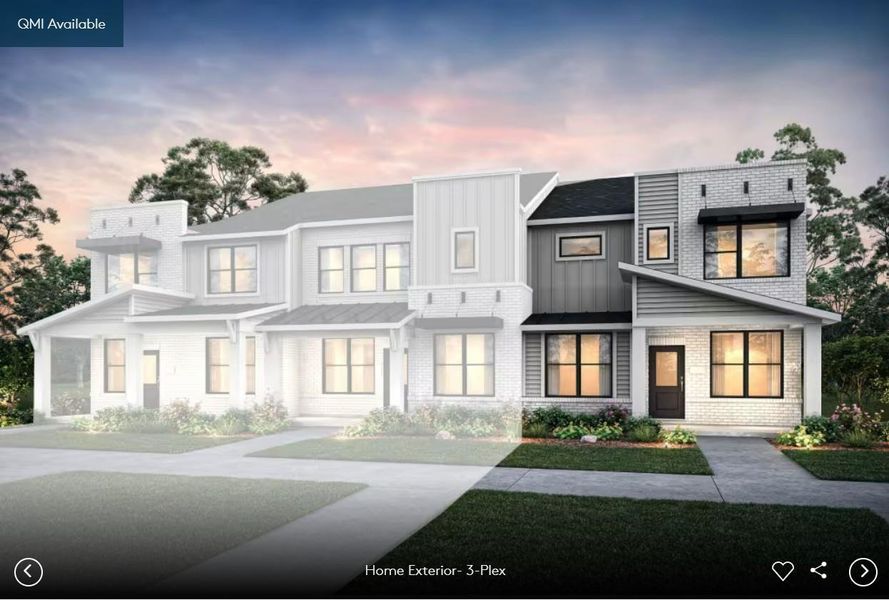 Pulte Homes, Easton exterior 4-plex, rendering