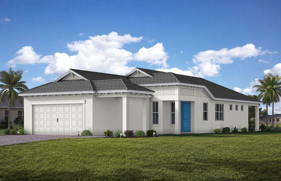 Representative exterior photo of a completed home built from the Flagstone by Pulte Homes in SeaFlower, Bradenton, FL (Image 20). Representative exterior photo of a completed home built from the Flagstone by Pulte Homes in SeaFlower, Bradenton, FL (Image 20).