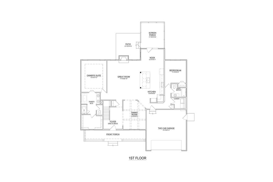 2D floor plan layout of this home in Laurel Oaks, Greenville, NC (Image 3).