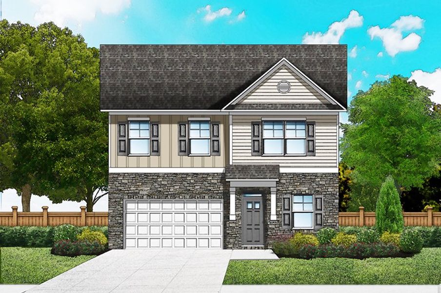 Elevation A6 w/ Optional Stone Columns