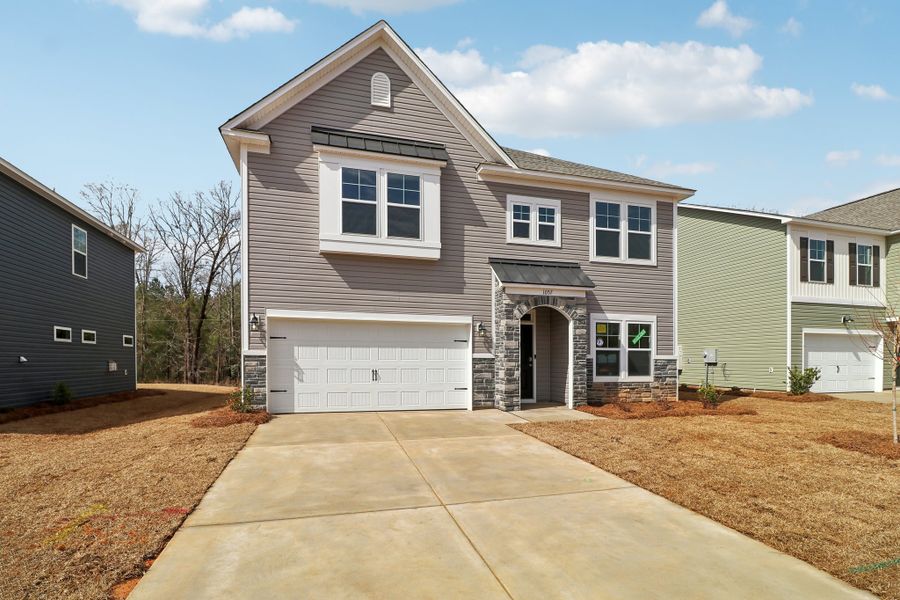 Representative exterior photo of a completed home built from the Porter II by Great Southern Homes in Cottages at Roofs Pond, West Columbia, SC (Image 34).