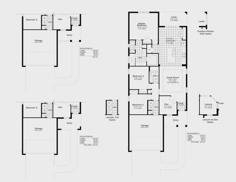 2D floor plan layout for the Imagination 2 by Neal Communities in Verandah, Fort Myers, FL (Image 5).
