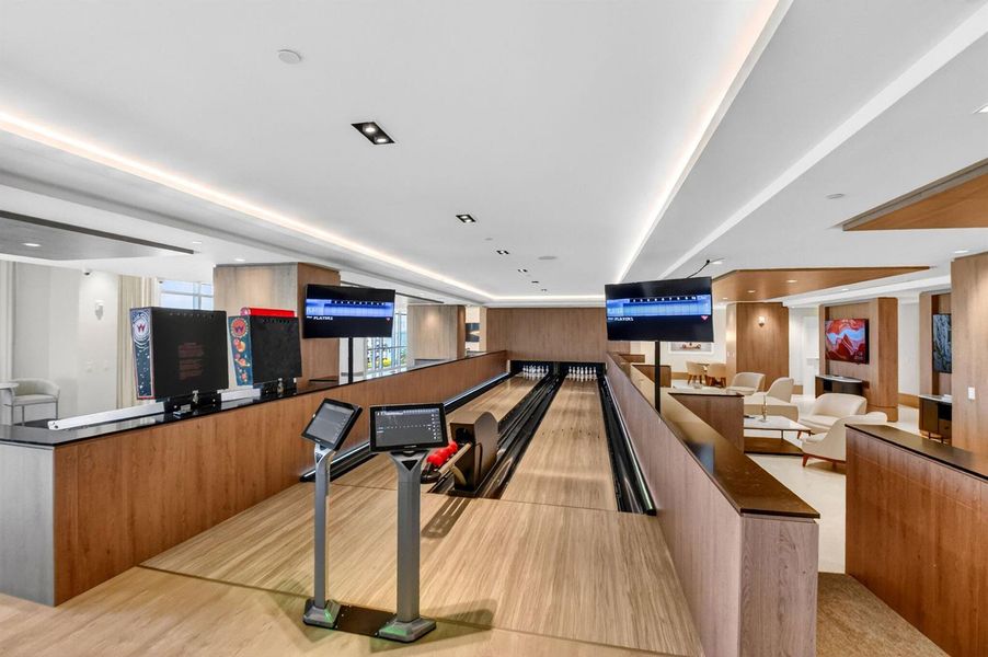 Amenities fifth floor bowling alley