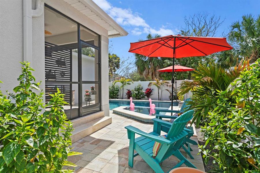 Exterior details and patio area of a home in , Tampa (Image 31). Exterior details and patio area of a home in , Tampa (Image 31).