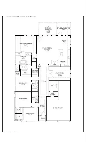 2D floor plan layout of this home in Devonshire, Forney, TX (Image 2).