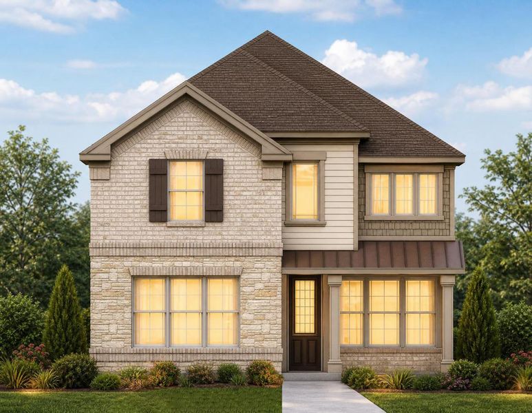 Representative exterior photo of a completed home built from the Royal Catherine III by Grand Homes in Walton Ridge, Corinth, TX (Image 25).