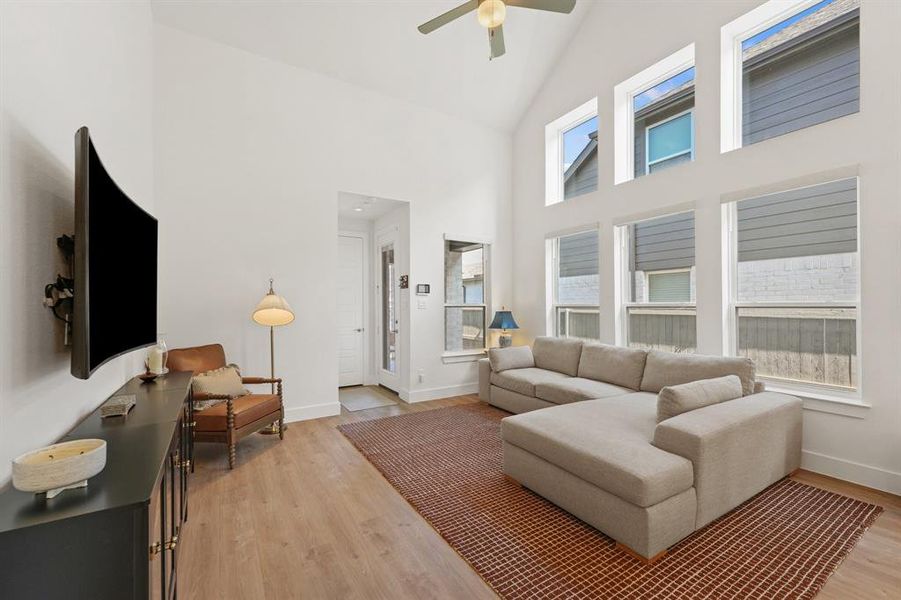 Furnished interior view inside a new home in Pecan Square, Northlake (Image 31). Furnished interior view inside a new home in Pecan Square, Northlake (Image 31).