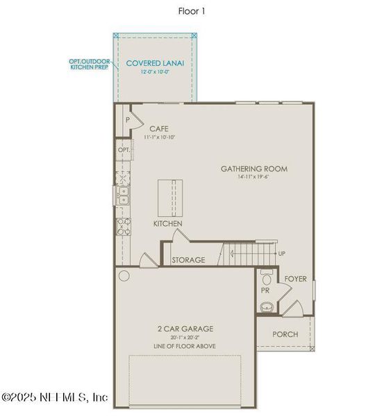 2D floor plan layout of this home in The Preserve at Bannon Lakes, St. Augustine, FL (Image 3).