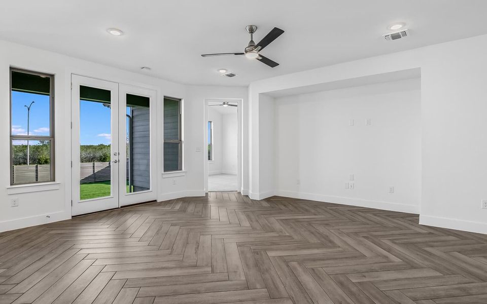 Representative unfurnished interior of a home built from the Howard by Brookfield Residential in Traditional Homes at Easton Park, Austin (Image 9).