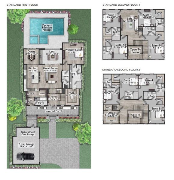 2D floor plan layout for the The Clementine by Element Home Builders in The Grove, Oakland, FL (Image 3).